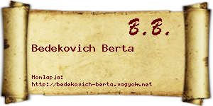 Bedekovich Berta névjegykártya